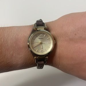 Brown leather ladies’ Fossil Watch